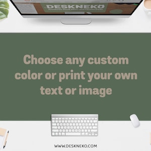 Dark Green Desk Mat, Large Mouse Pad, Dark forest army green, Deep clay sage olive, Padded keyboard wrist rest, XXL gaming deskmat mousepad