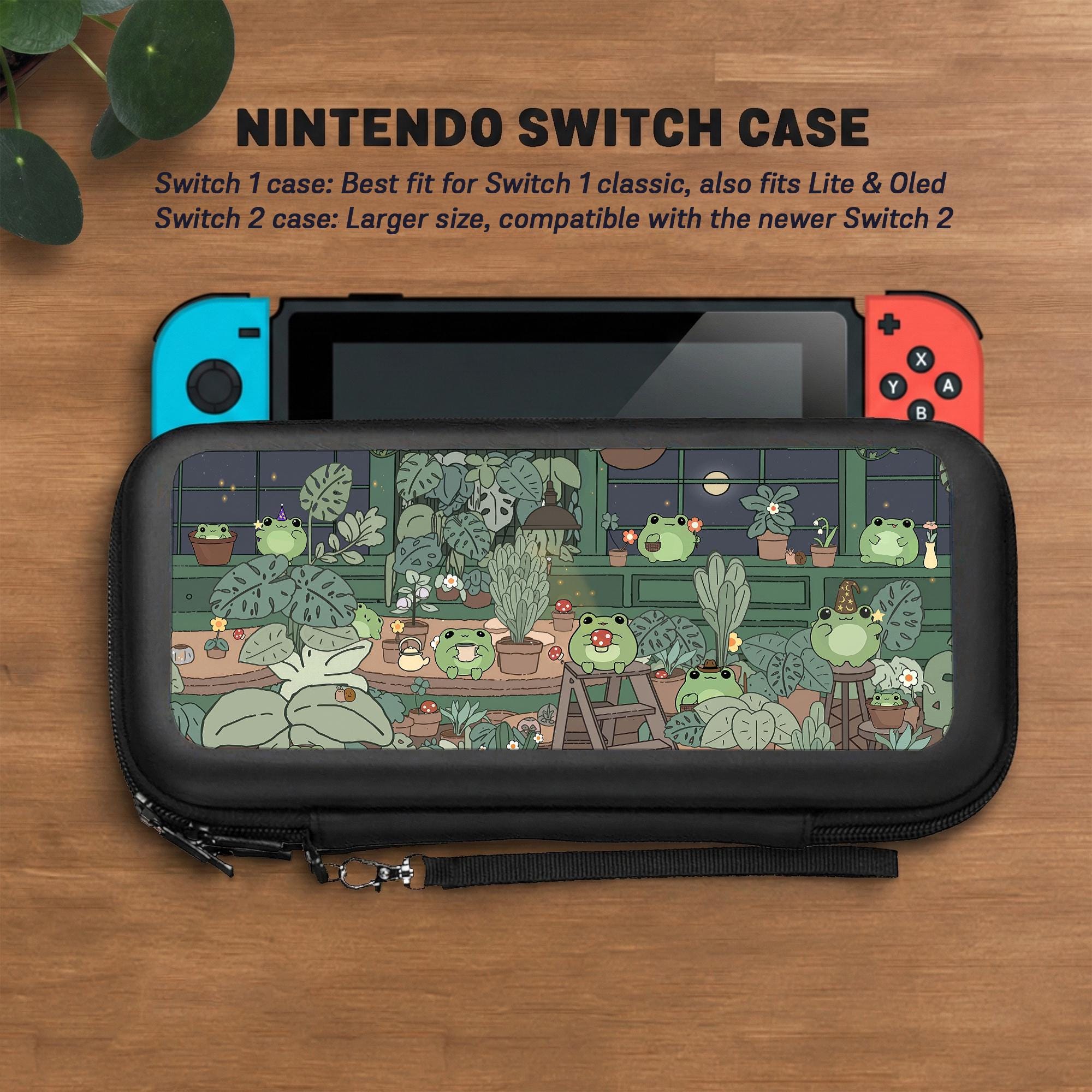Cute Case for Nintendo Switch 2 & 1, Green Cottagecore Kawaii