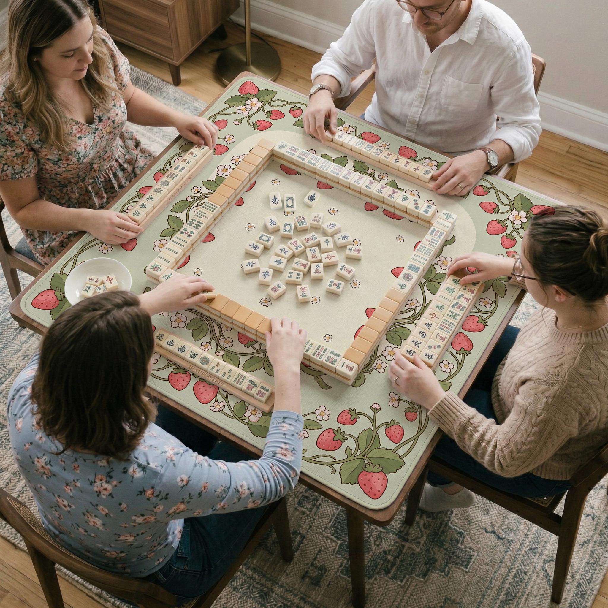 Strawberry Floral Mahjong Mat image 4
