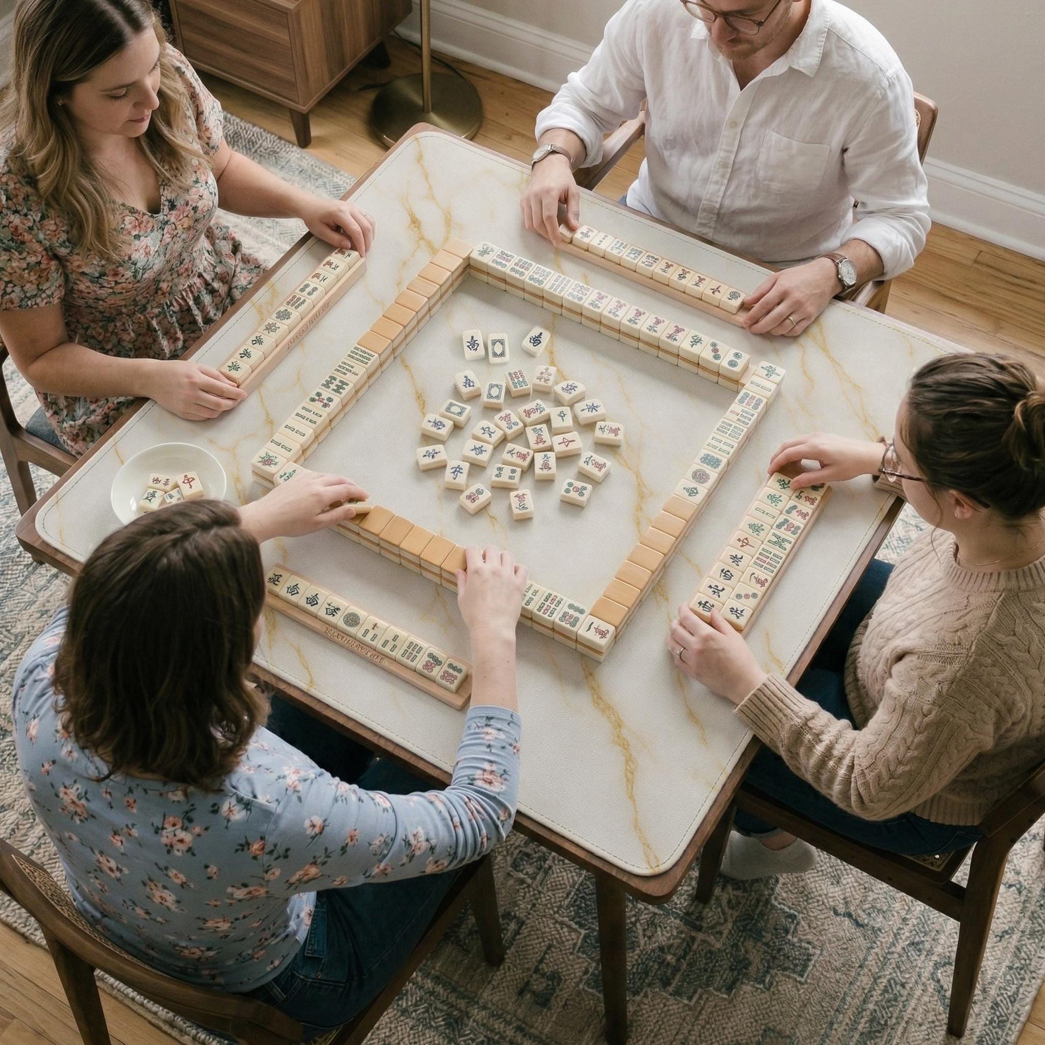 White Marble Mahjong Mat image 3
