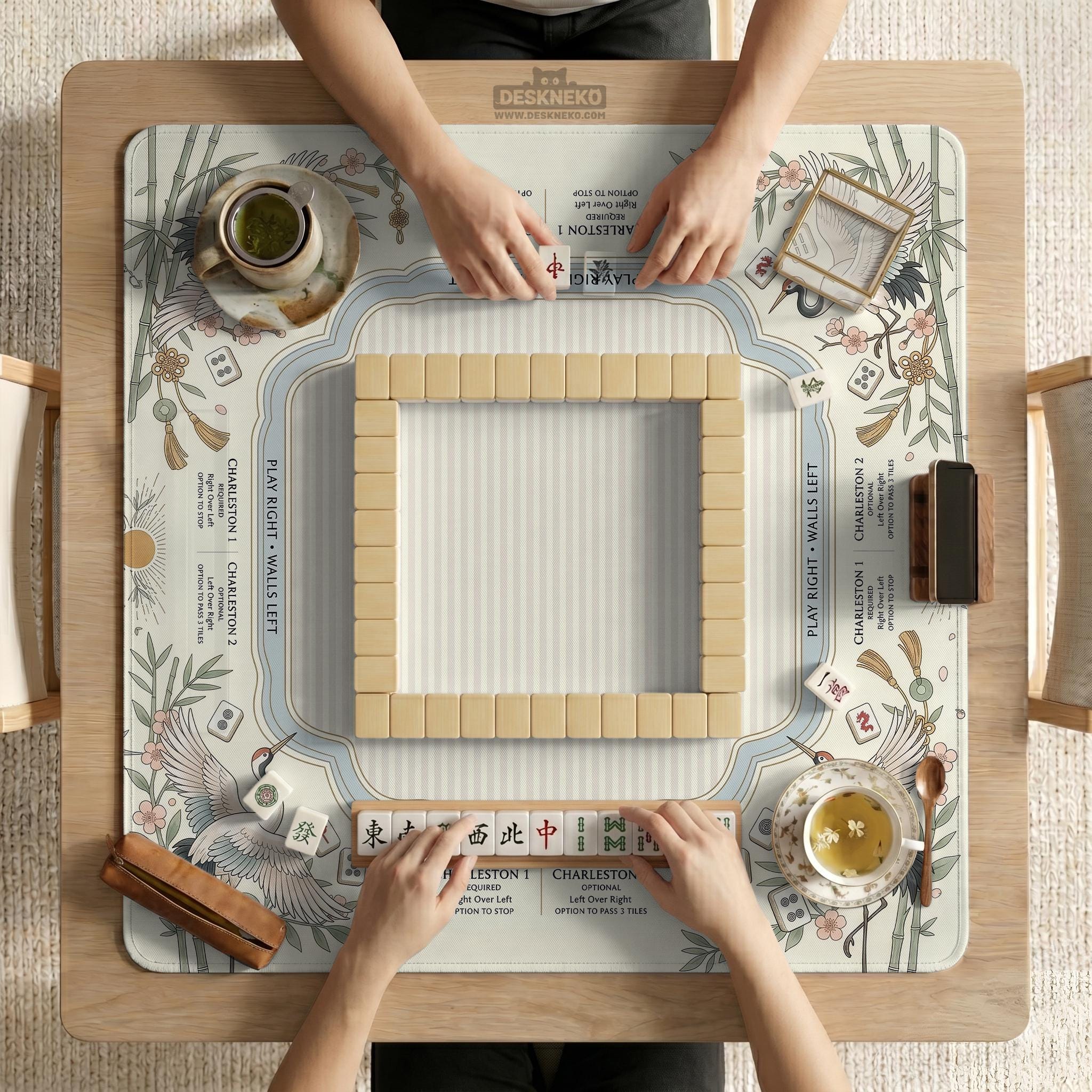 Beige Crane Mahjong Mat image 4