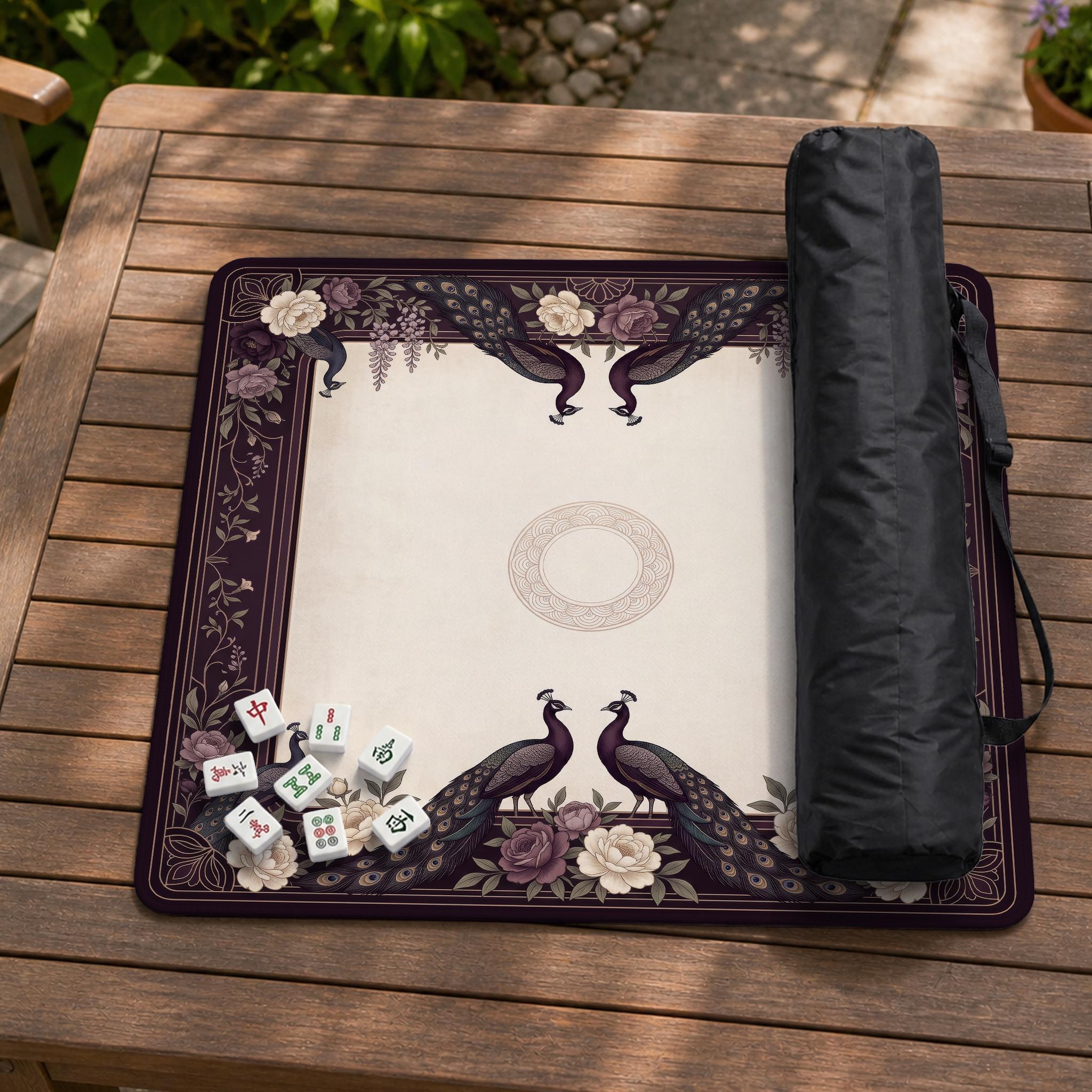 Vintage Peacock Mahjong Mat image 2