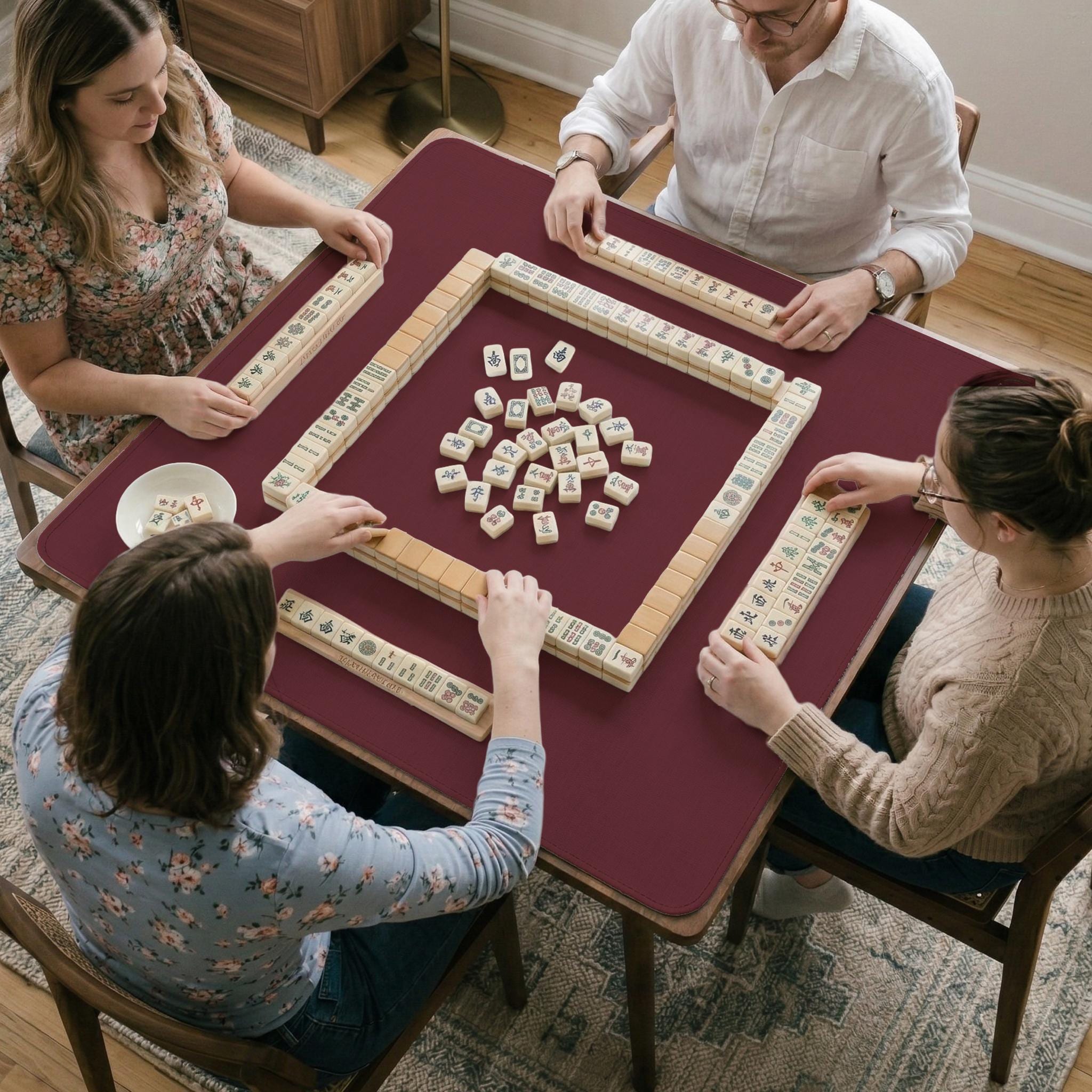 Plain Burgundy Mahjong Mat image 4