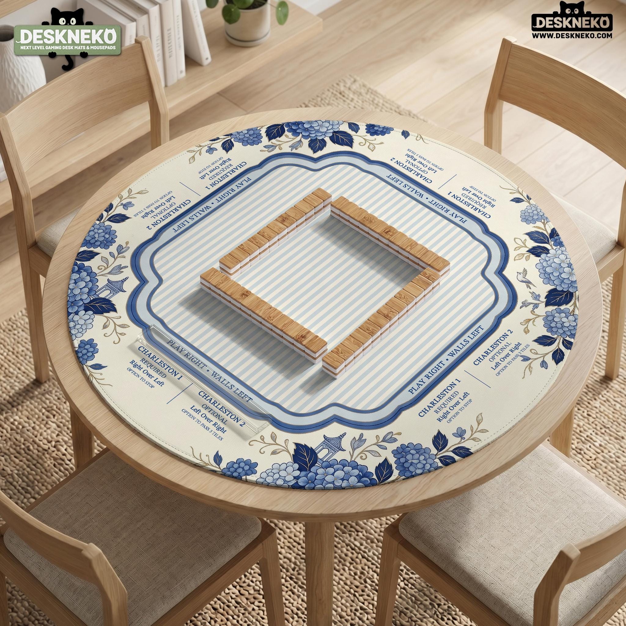 Blue Chinoiserie Mahjong Mat image 4