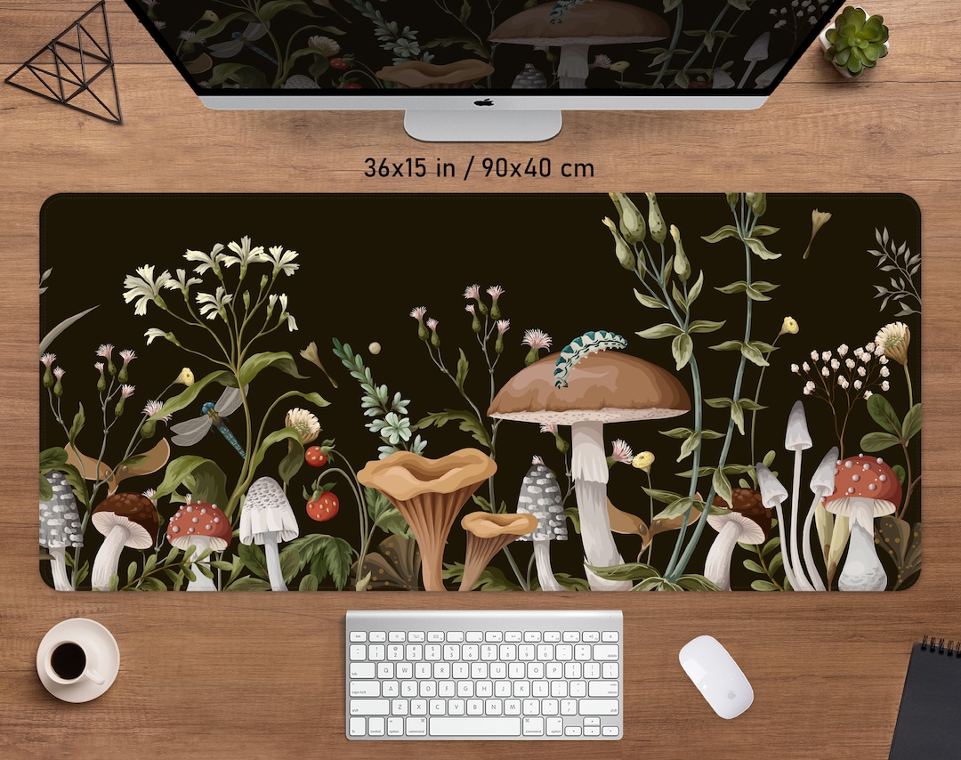 Vintage Mushrooms Mouse Pad, Cottagecore Mouse Pad, Mousepad Gifts, Aesthetic Mouse Pad, Gift