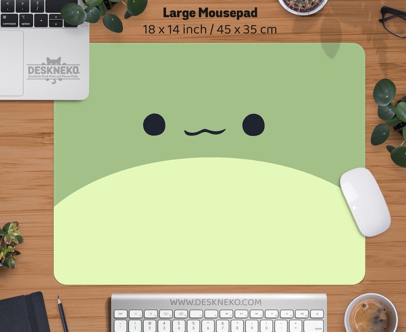 Kawaii Frog Mousepad Cute Green Mouse Pad With Wrist Rest Etsy