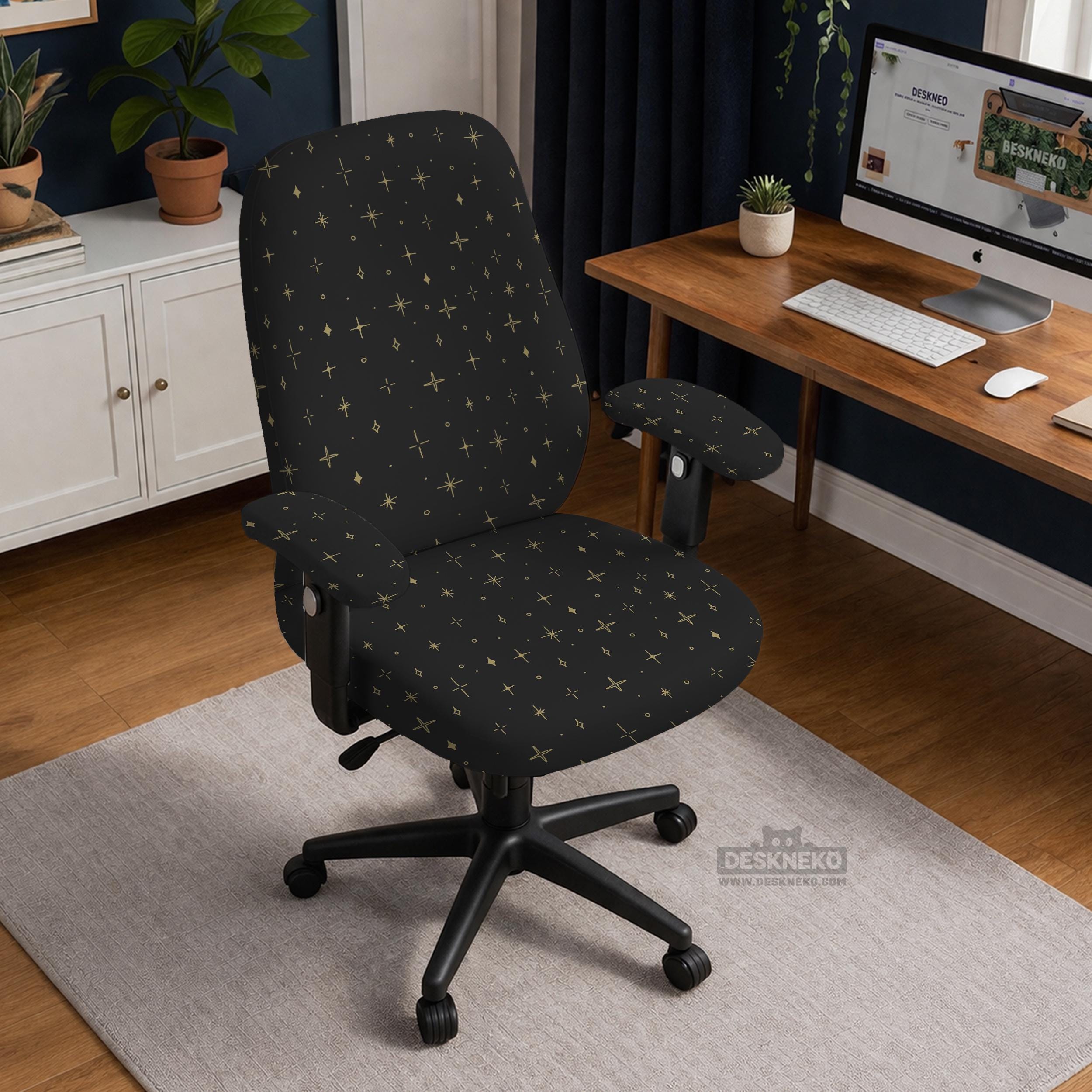 Black Gold Star Chair Cover image 2