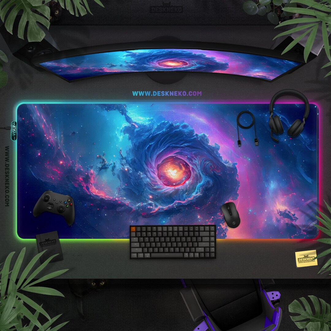 Space Desk Mat, Galaxy Mouse Pad Large, Led Mousepad Xxl, Nerdy Nebula ...