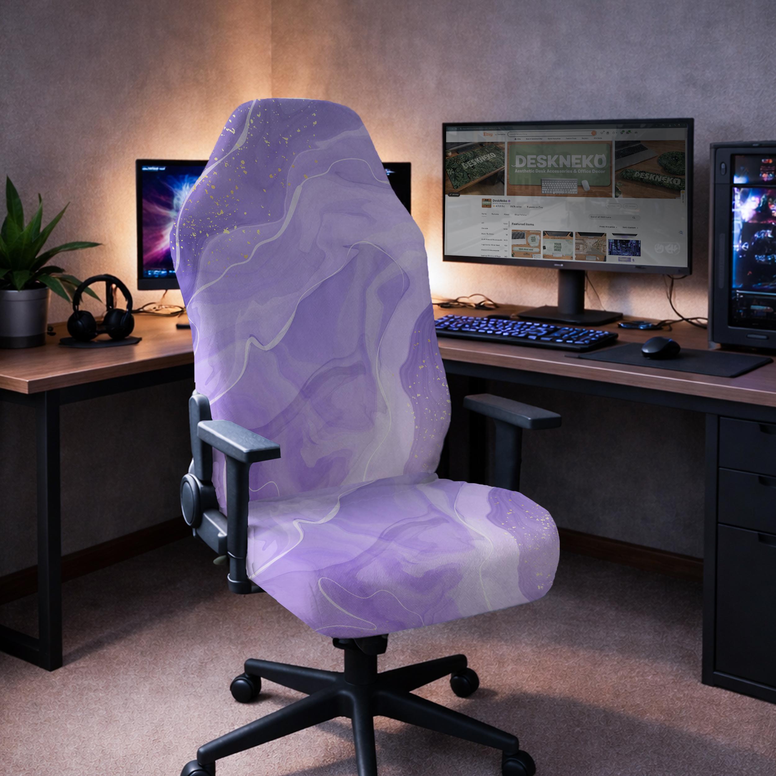 Purple Marble Chair Cover image 3