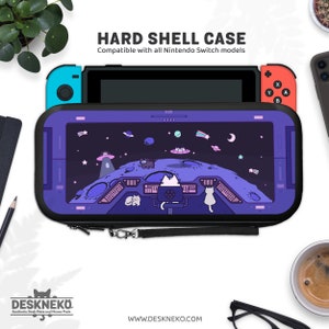 Leuke accessoires voor Nintendo Switch, Purple Pink Kawaii anime, Lite Oled switches case, transparant/dock skin/game houder/Hard shell/Soft cover