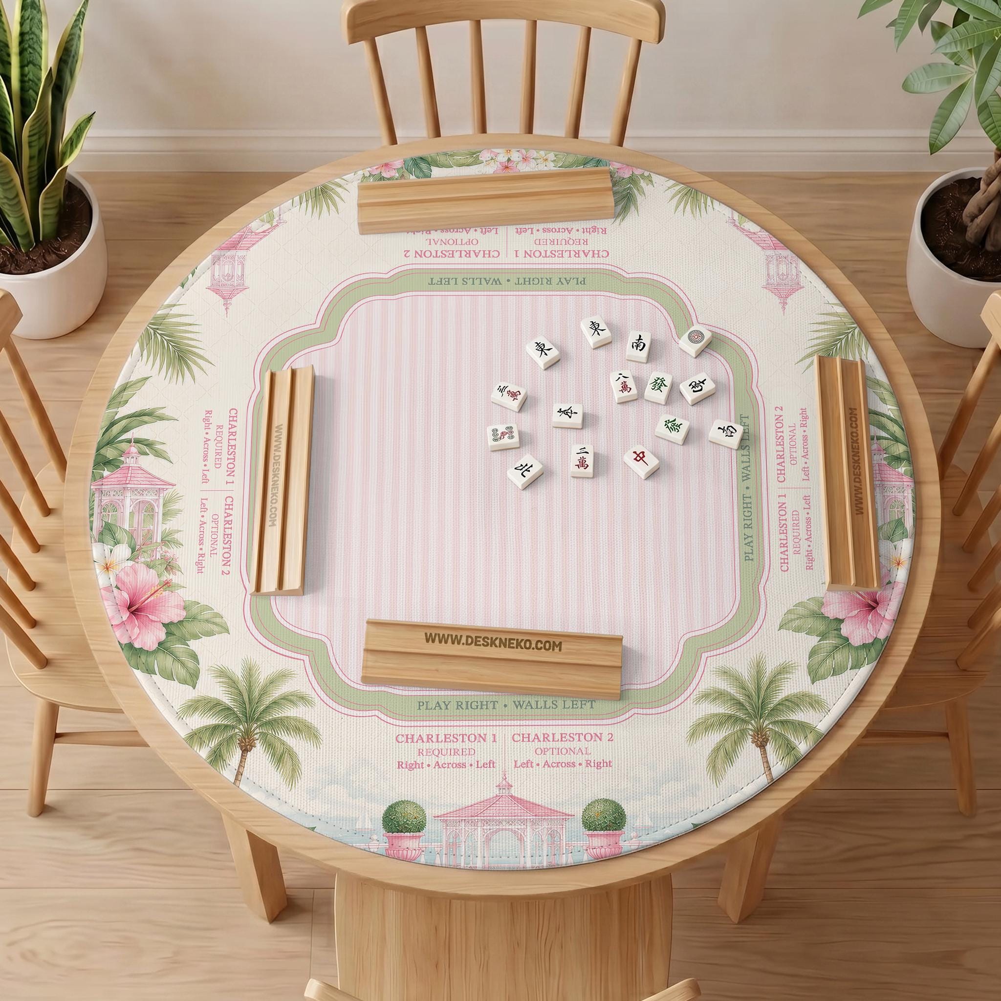 Pink Hibiscus Mahjong Mat image 4