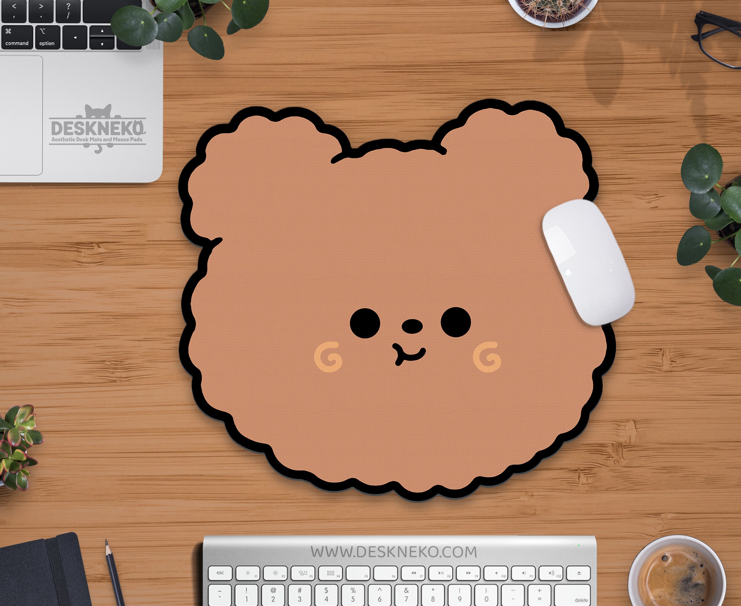 Kawaii Mousepad Cute, Brown Bear Mouse Pad, Kawai Korean/japanese