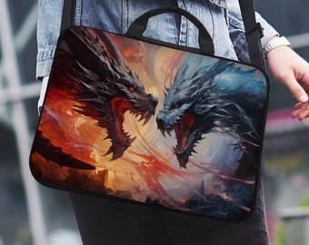 Dragons Laptop Sleeve, Computertas voor jongen/mannen, coole mtg magische anime kunst case cover voor ipad/macbook pro 10 11 12 13 14 15,6 16 17" in inch