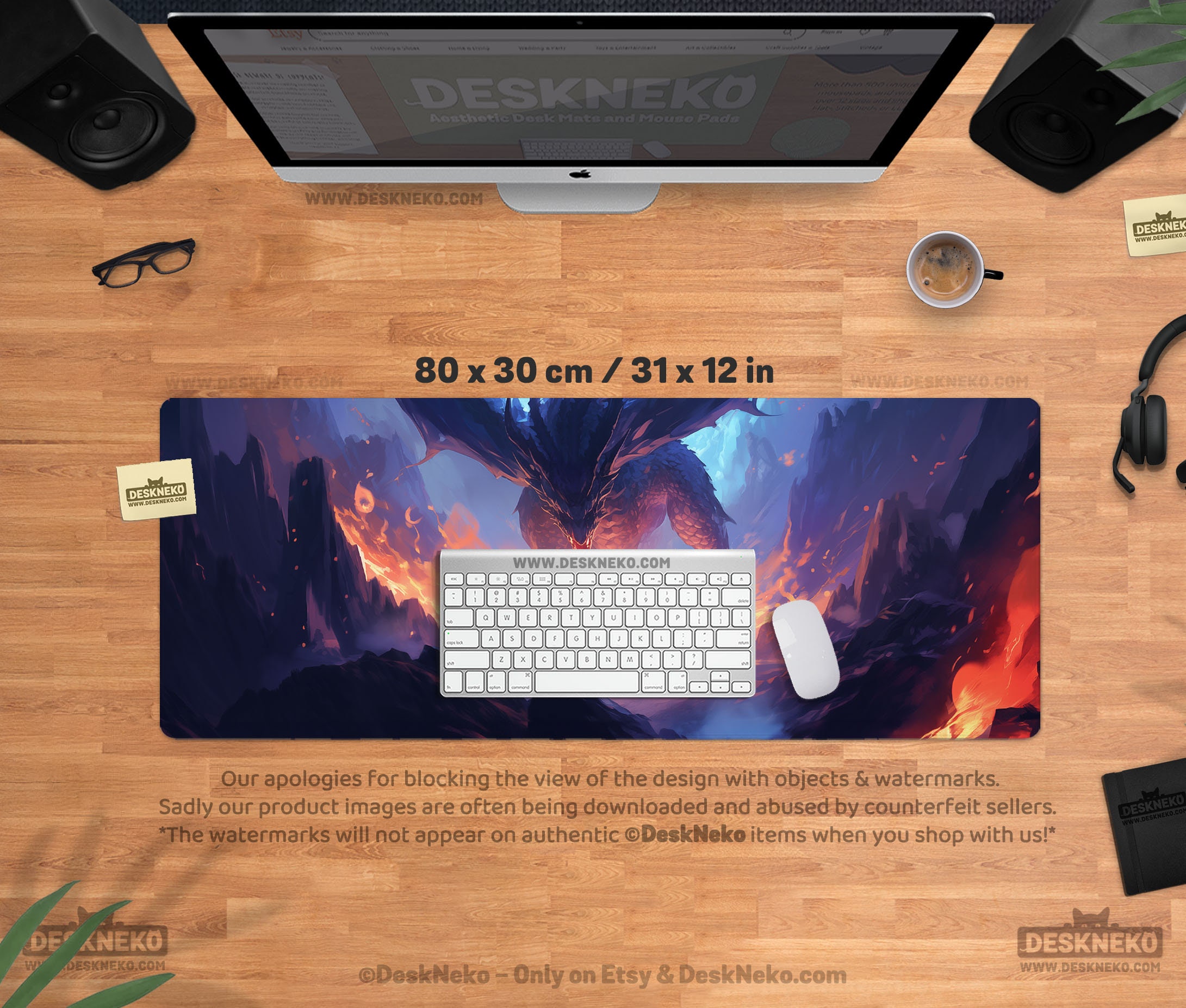 Dragon Desk Mat Mouse Pad, Extra Large Gaming Deskmat Led/rgb Xxl ...