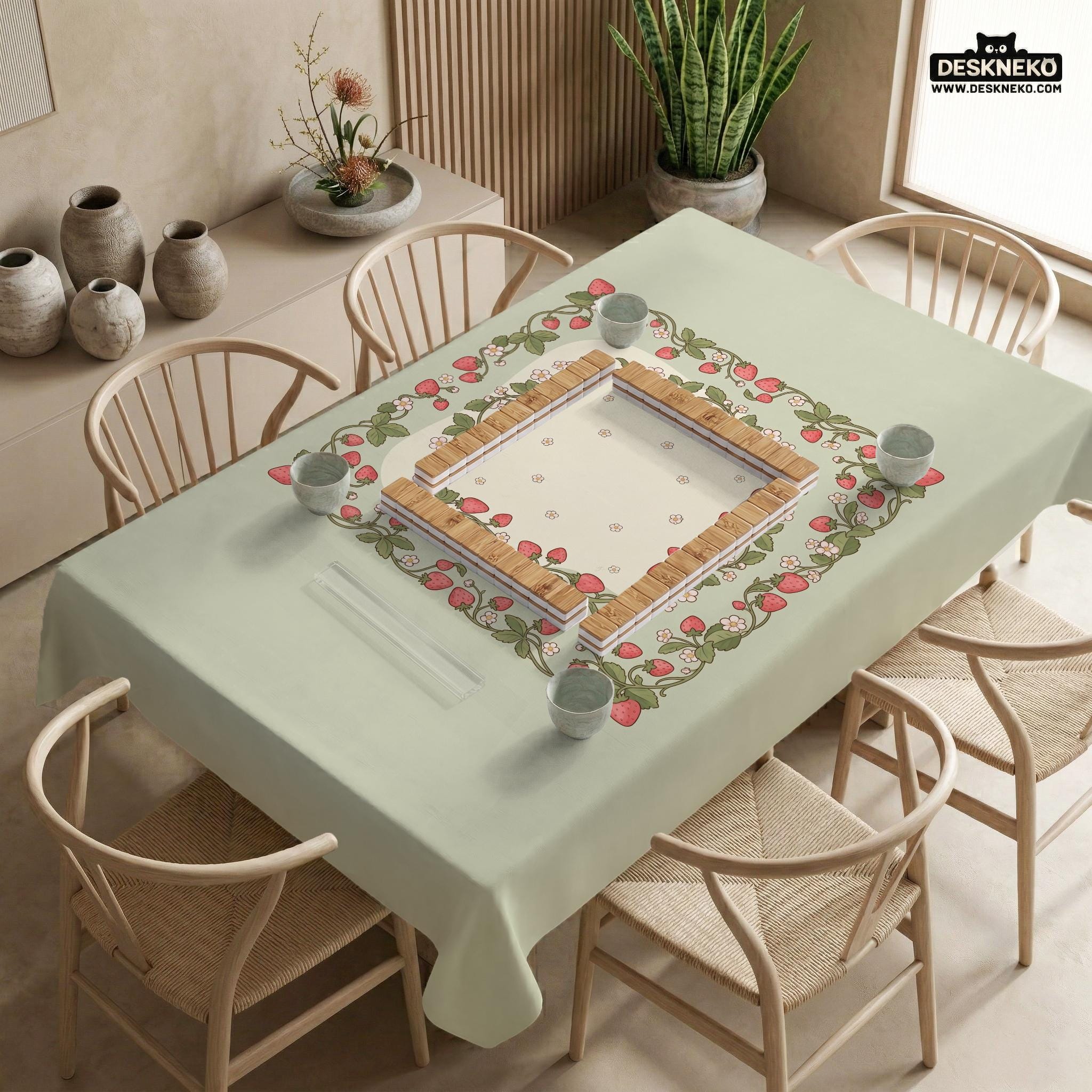 Strawberry Floral Mahjong Mat image 3