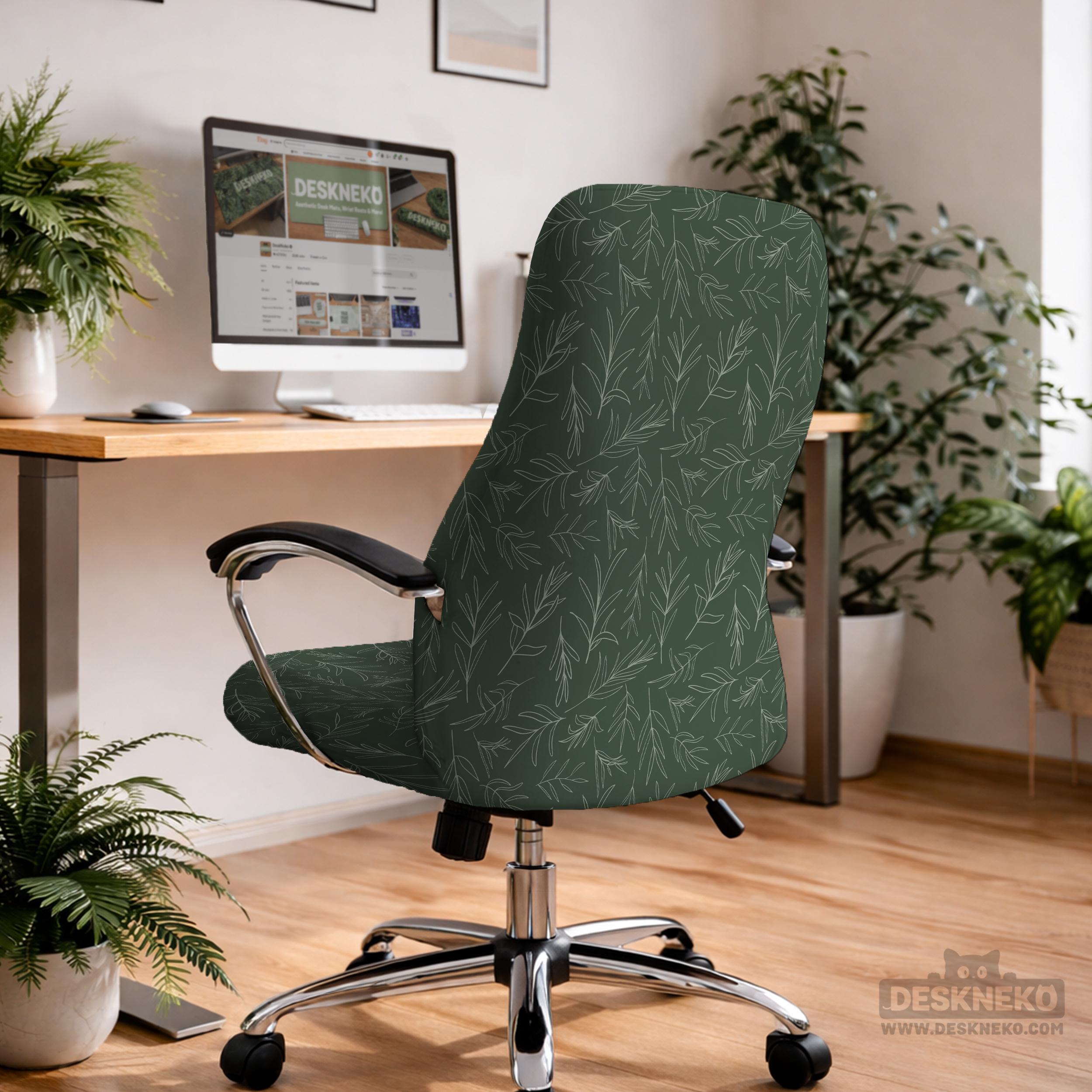 Sage Green Leaf Chair Cover image 3