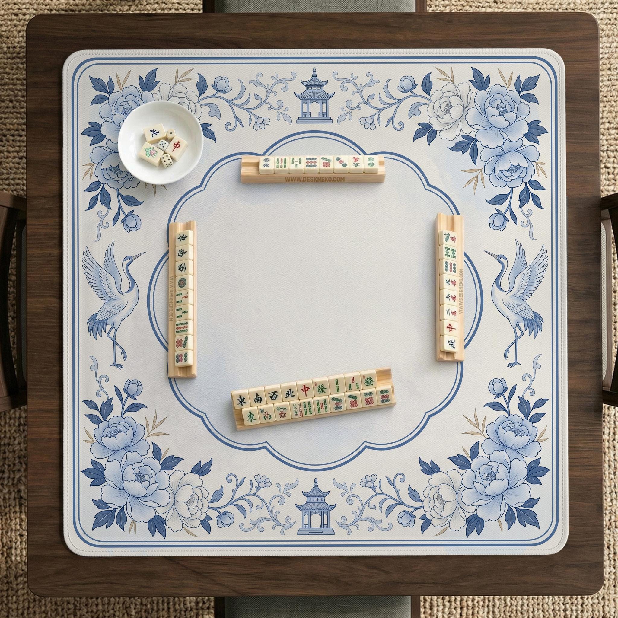 Blue Chinoiserie Mahjong Mat image 3