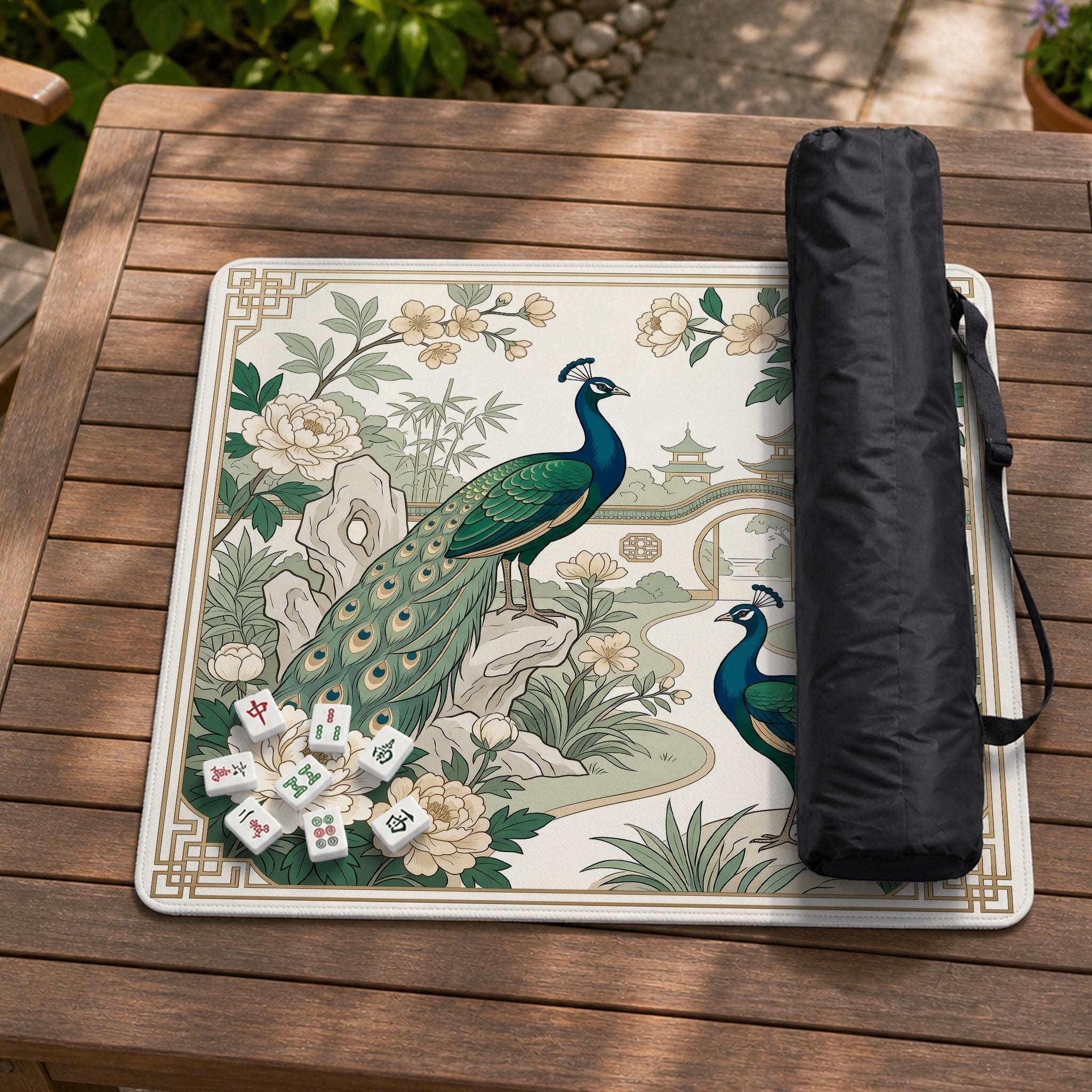 Ivory Peacock Mahjong Mat image 2