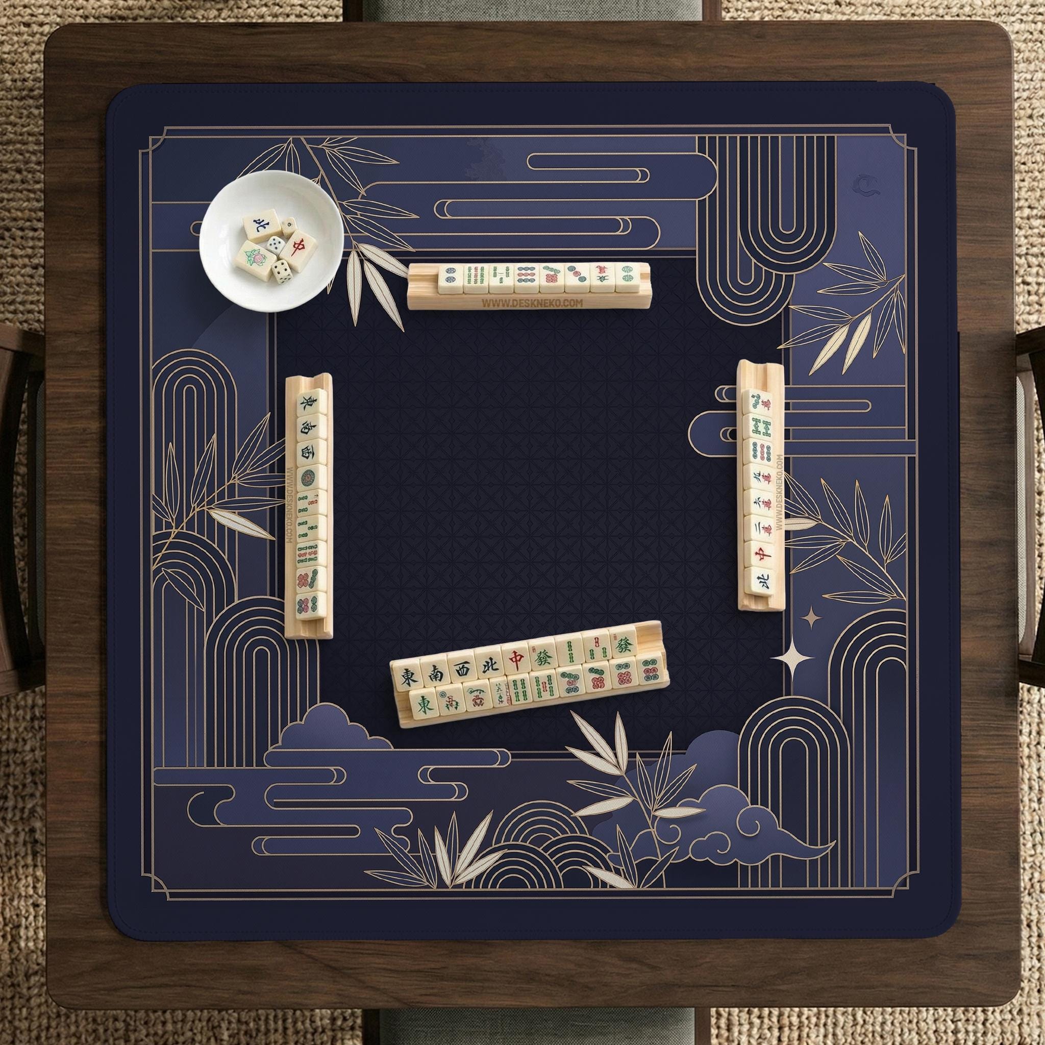 Navy Bamboo Mahjong Mat image 2