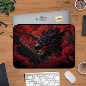 Red Dragon Laptop Sleeve, Japanese Art, Laptop Shoulder Bag, Magic mtg Anime case cover for ipad/macbook pro 10 14 15 15.6 16 17 inch