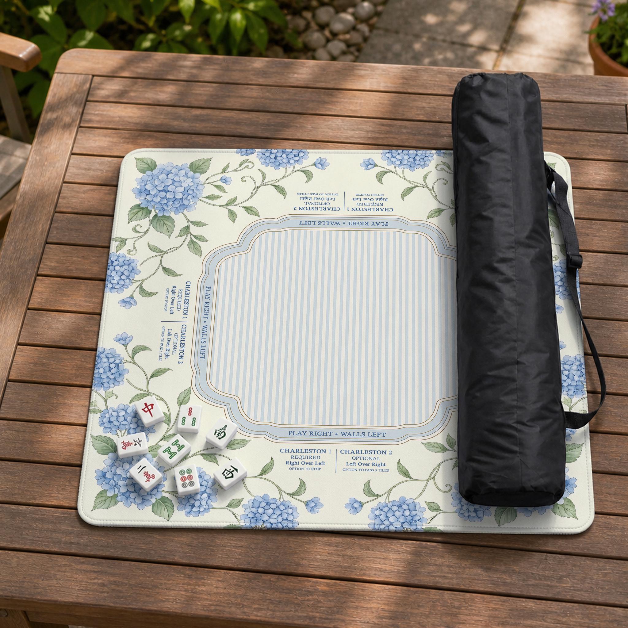 Blue Hydrangea Mahjong Mat image 2