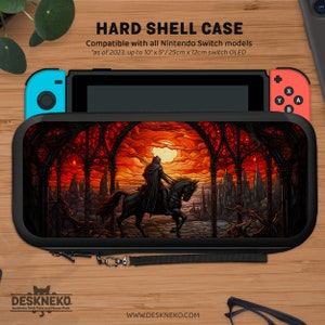 Black Rider Case für Nintendo Switch, Game Card Holder, Switches Accessoire Dock Cover, Pferd der neun Mtg, Dark Art Lite oled Tragetasche