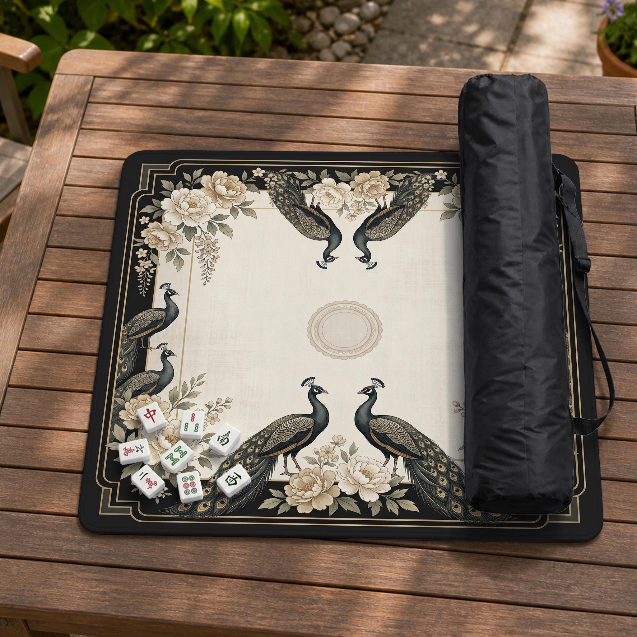 Ivory Peacock Mahjong Mat image 3