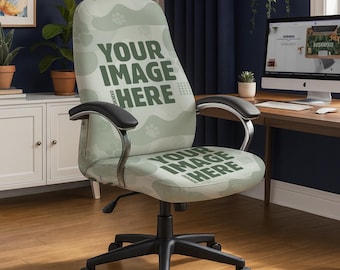 Funda de silla de escritorio personalizada, funda de asiento de oficina con o sin reposabrazos, silla de juego, funda de taburete giratorio de computadora, regalo de decoración del espacio de trabajo para