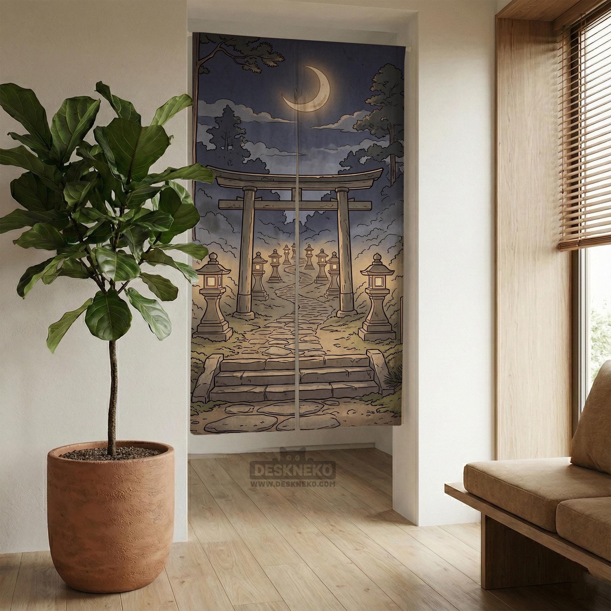 Moon Torii Noren Curtain image 3