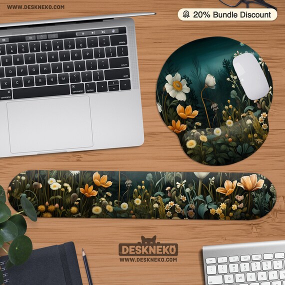 XL Mauspad Cottage Core Botanical – 30 X 80 Cm, Gummiert, Mit Naturgrünem Design Für Schreibtisch & Deko
