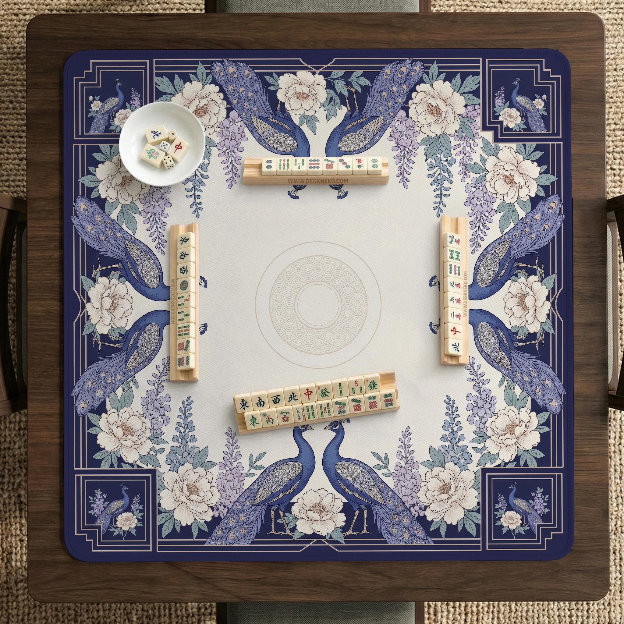 Blue Peacock Mahjong Mat image 2