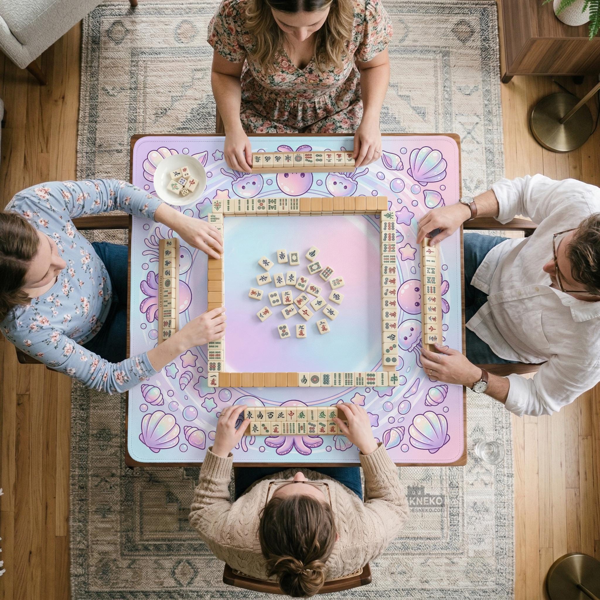 Pastel Jellyfish Mahjong Mat image 4
