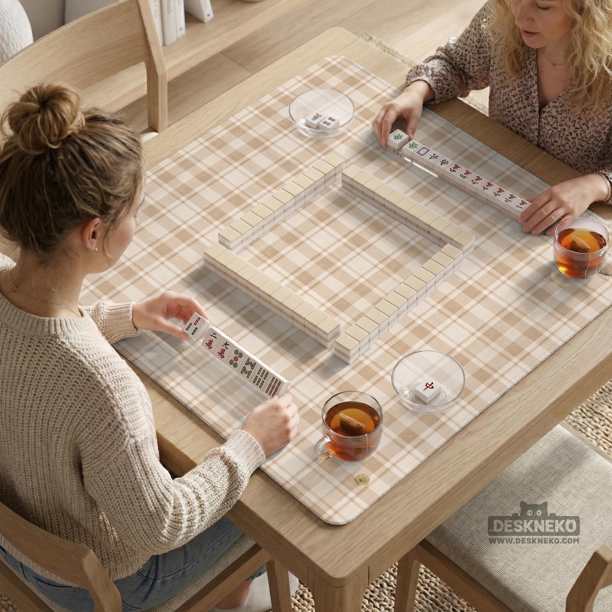 Beige Plaid Mahjong Mat image 3