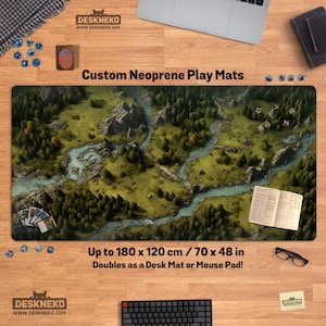 Forest Terrain mtg Playmat/Desk Mat, tcg card mtg play mat, montañas mate de mesa dnd dd, Deskmat/Mouse pad personalizado gigante xxl, 24 14 60 35,