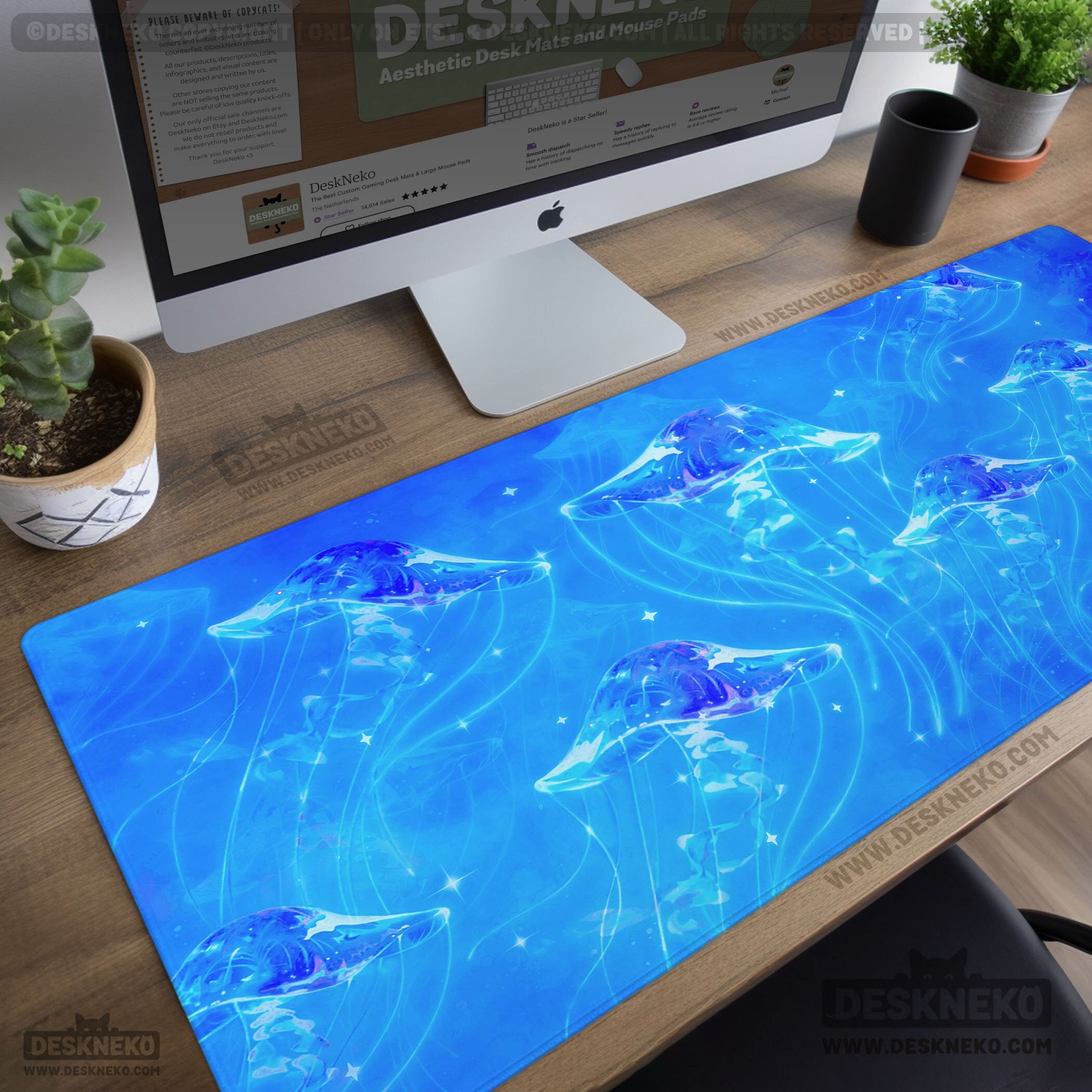 Kawaii Cat Customised Mouse Pad Gaming Table Mat Stitched Edge Rubber Extended Mousepad Large - View #14