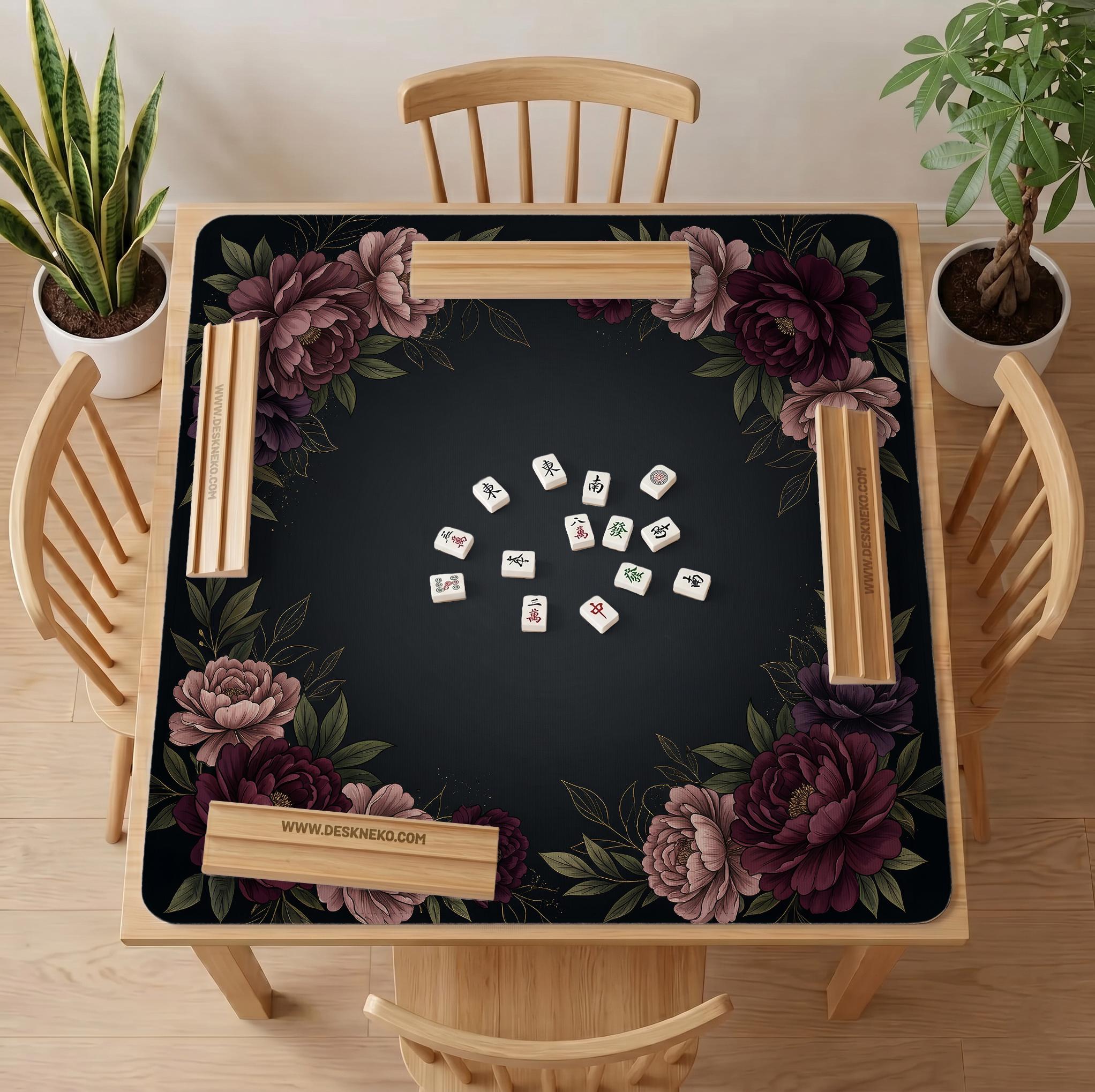 Dark Floral Mahjong Mat image 2