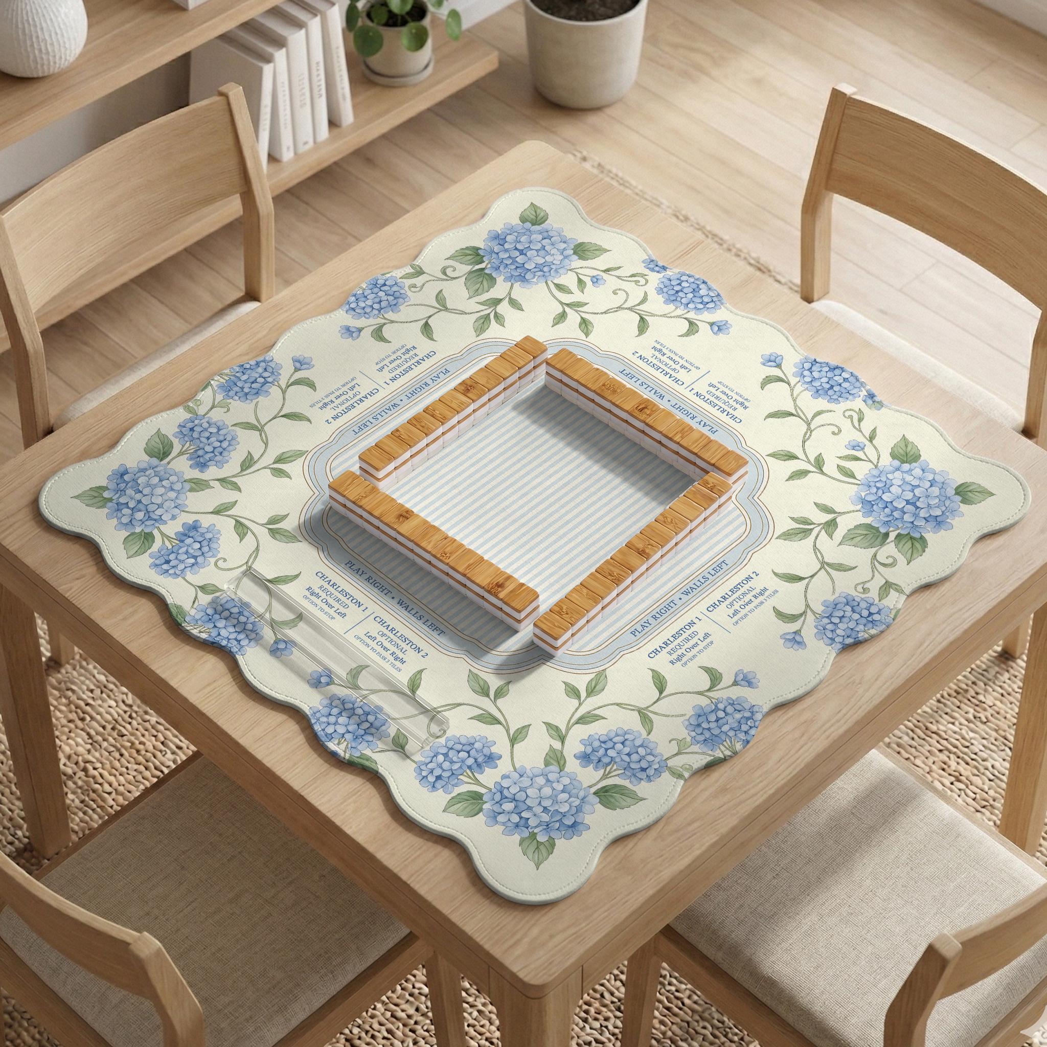 Blue Hydrangea Mahjong Mat image 2