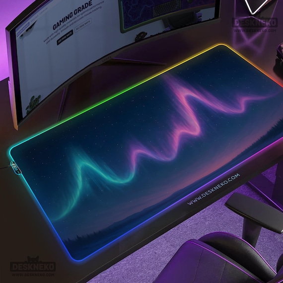 Extended RGB Gaming Mouse Pad XXL: Large LED Mousepad With 14 Lights Modes, 35.4 X 15.7