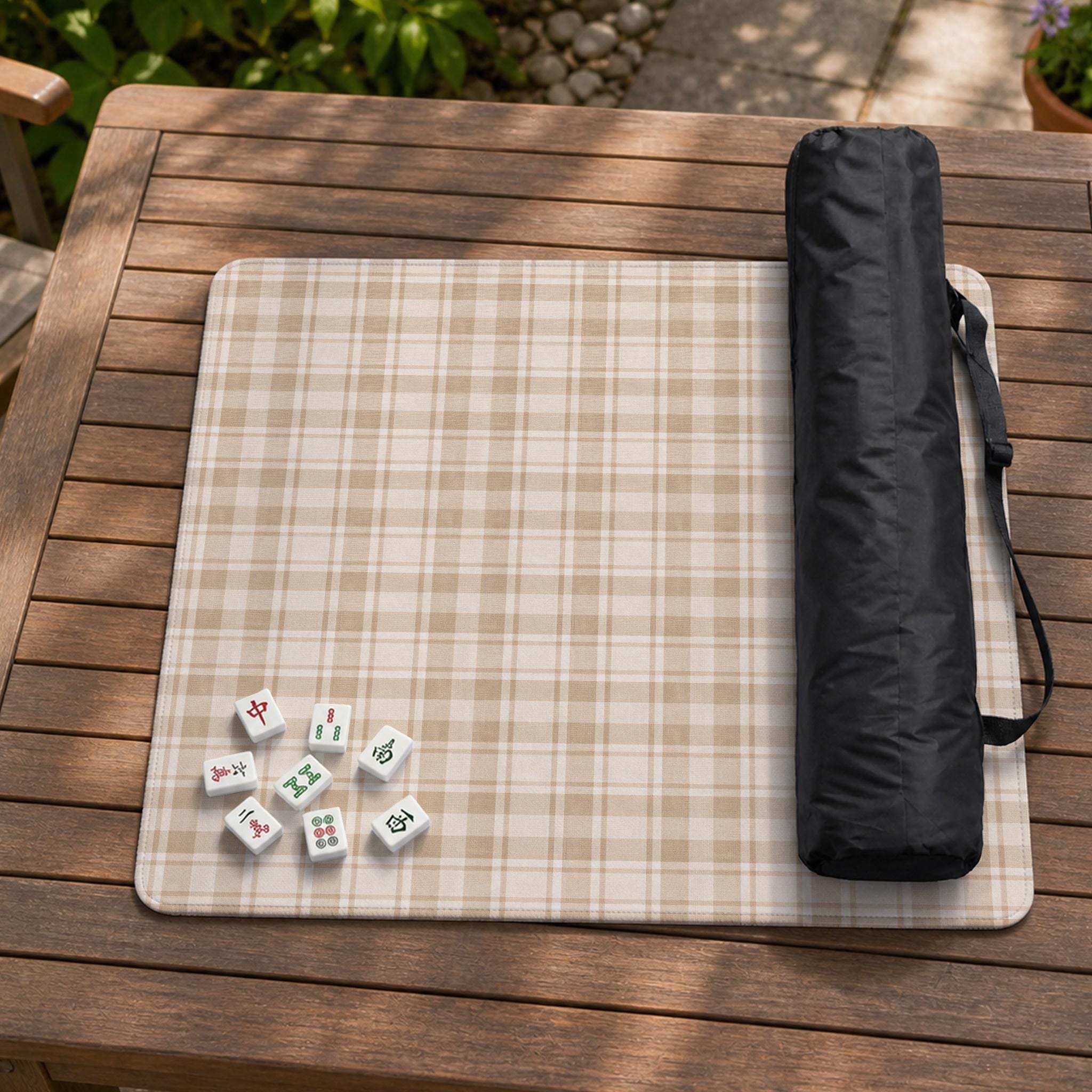 Beige Plaid Mahjong Mat image 4