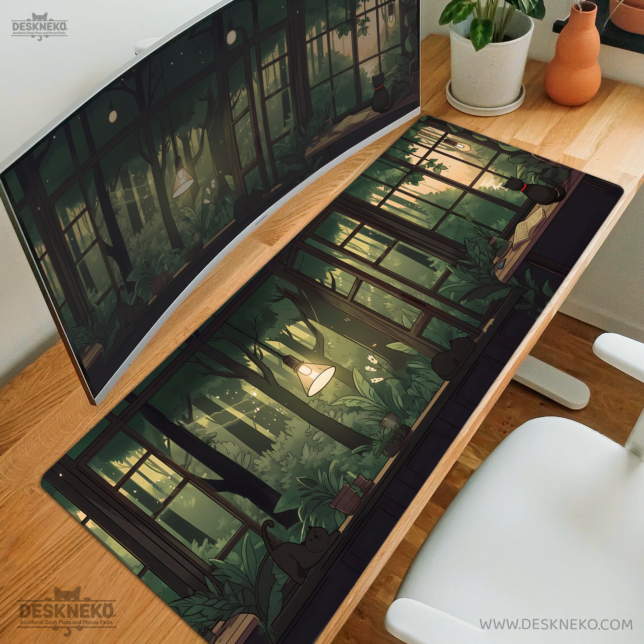 XXL Gaming-Mauspad Im Boho-Stil, 89,9 X 39,9 Cm | Rutschfeste Gummiunterseite, Genähte Kanten | Für Schreibtisch