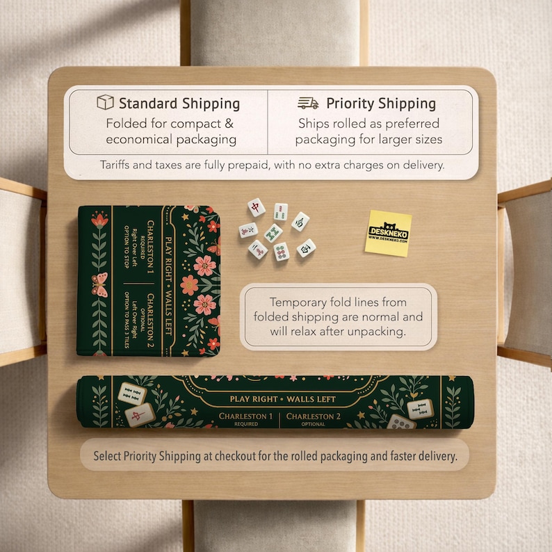 Dark Botanical Mahjong Table Mat With Rules, Floral Moth Game Mat, Beginner Friendly American Mahjongg Gift for Mahjong Host image 10