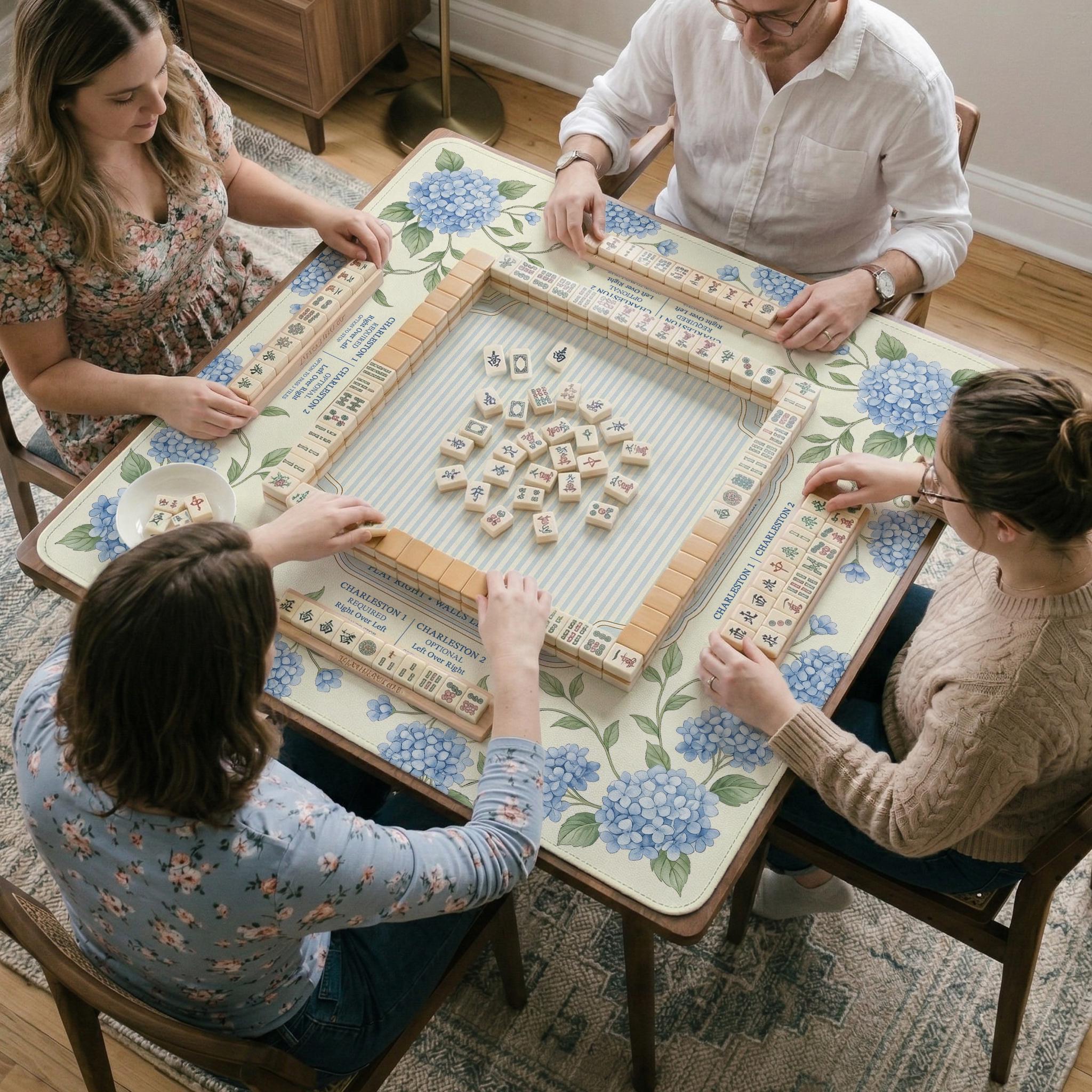 Blue Hydrangea Mahjong Mat image 2