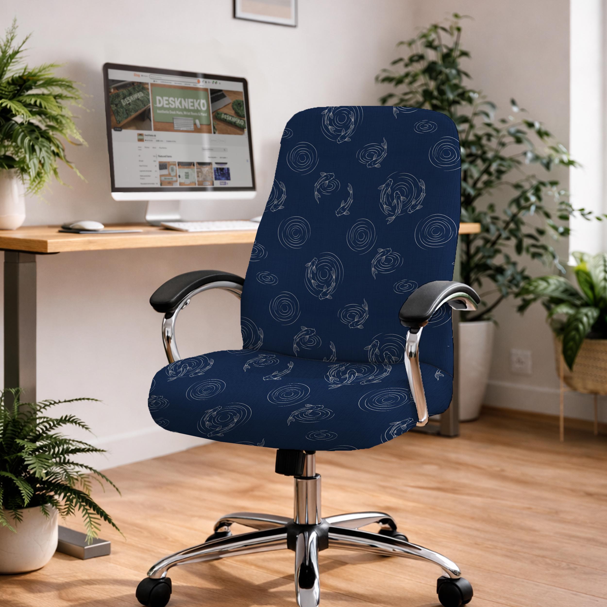 Navy Koi Chair Cover image 2