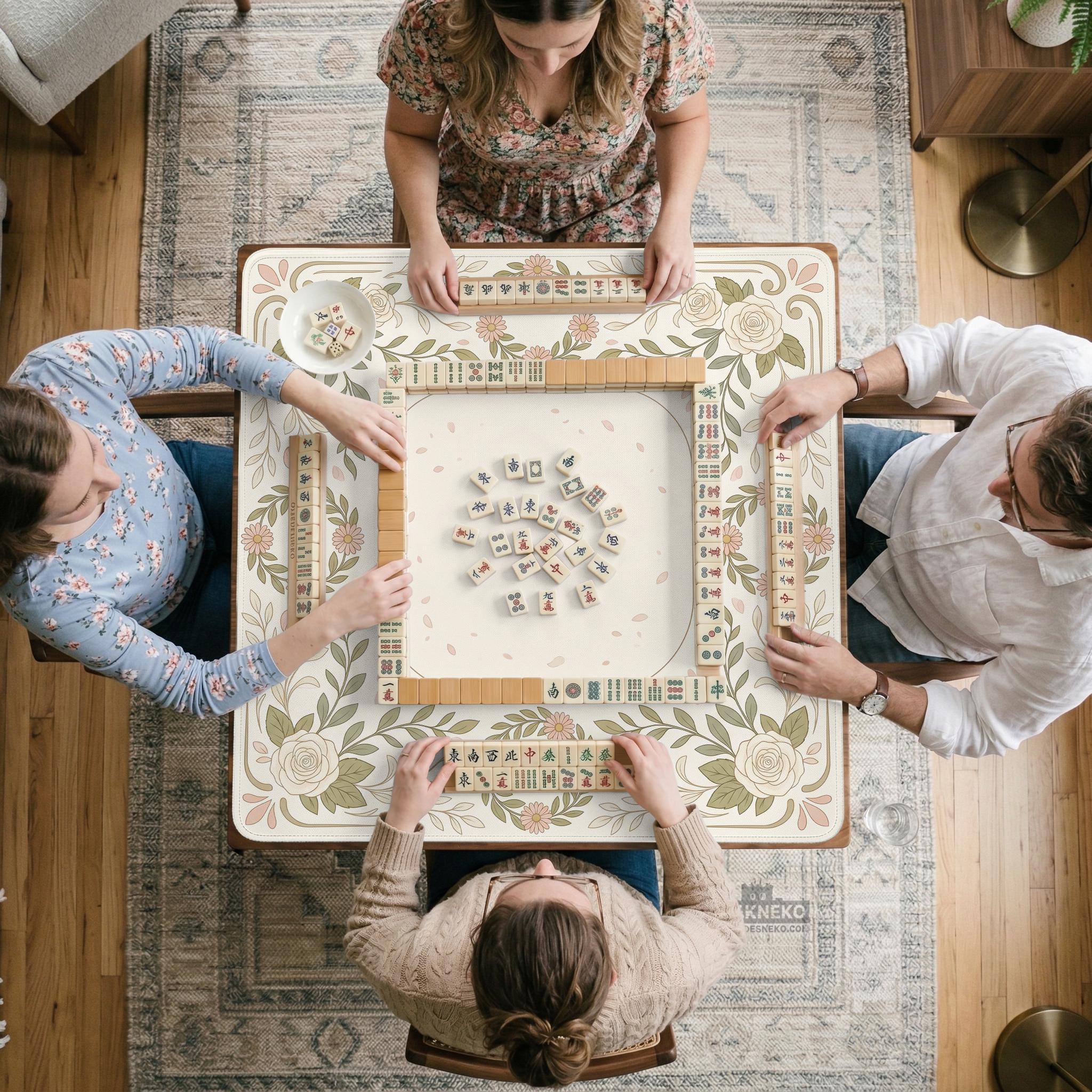 Light Floral Mahjong Mat image 4