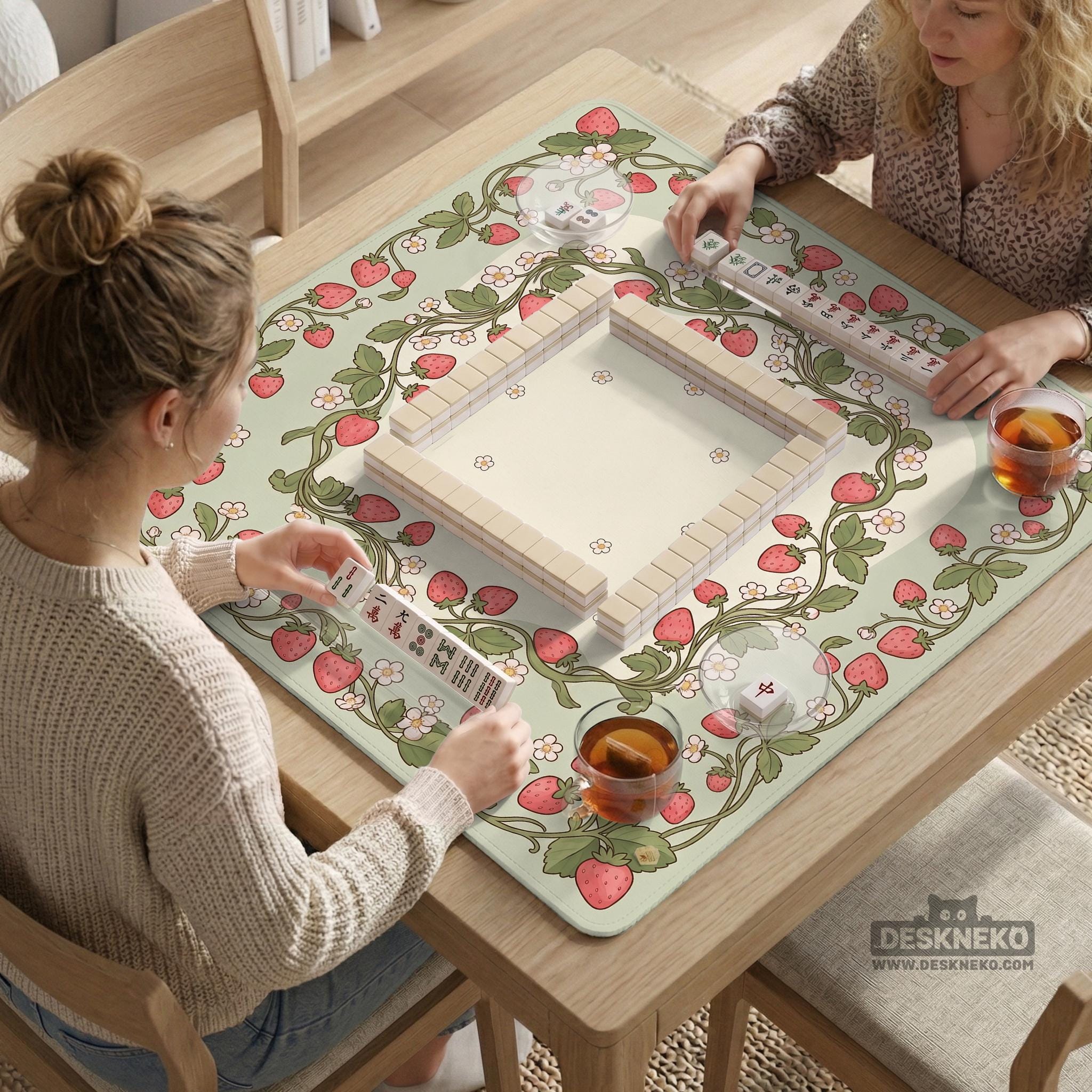 Strawberry Floral Mahjong Mat image 3