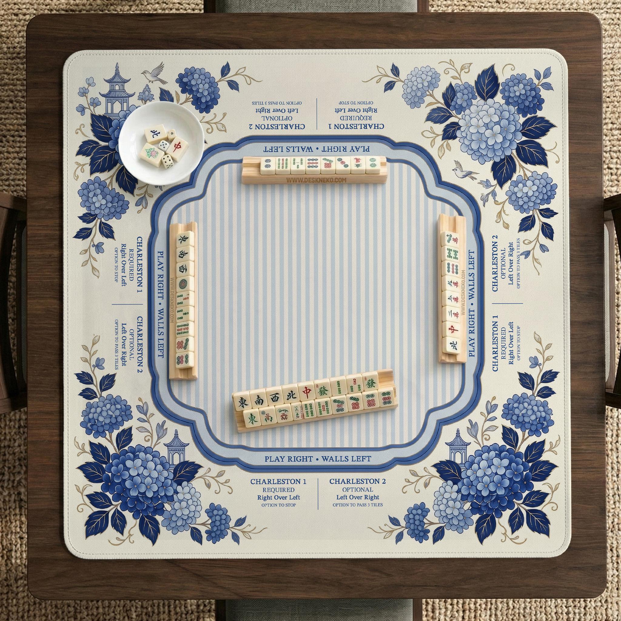Blue Chinoiserie Mahjong Mat image 2