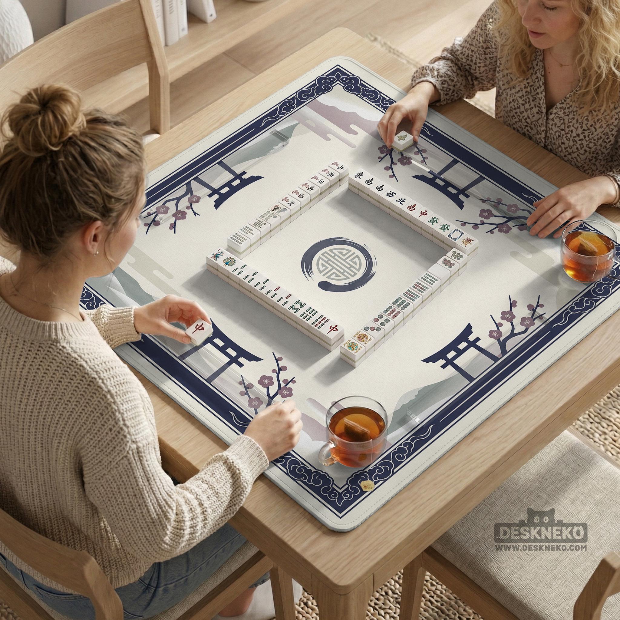 Navy Sakura Mahjong Mat image 3