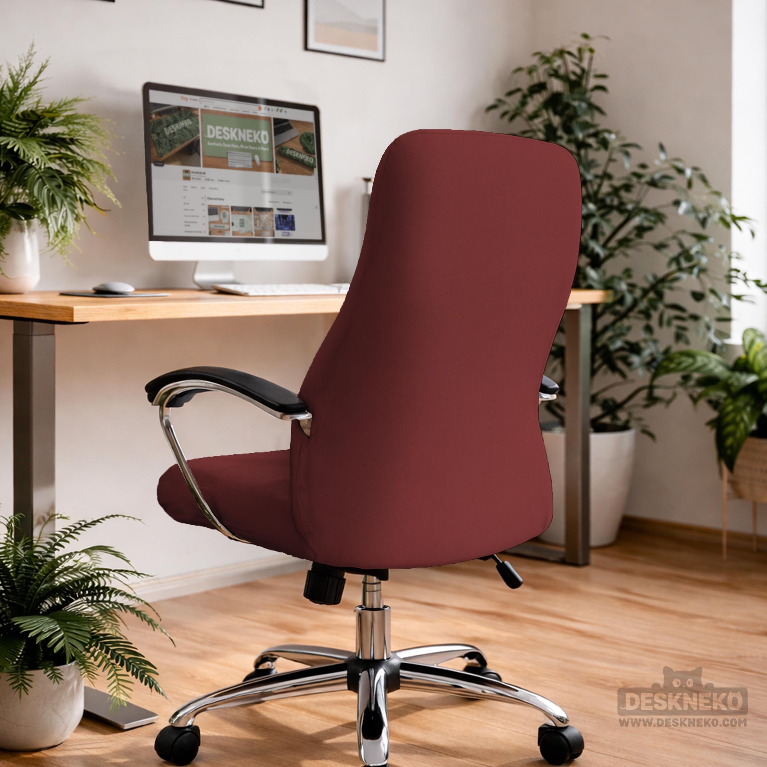 Burgundy Desk Chair Cover image 3