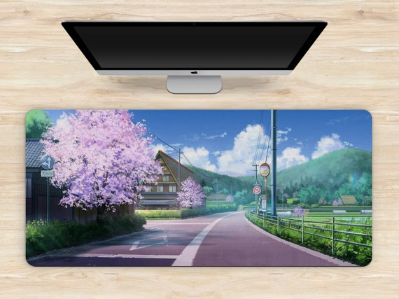 Anime Mousepad | XL rectangular non-slip gaming mouse pad | XXL extra large wide desk mat | Anime aesthetic scenery landscape