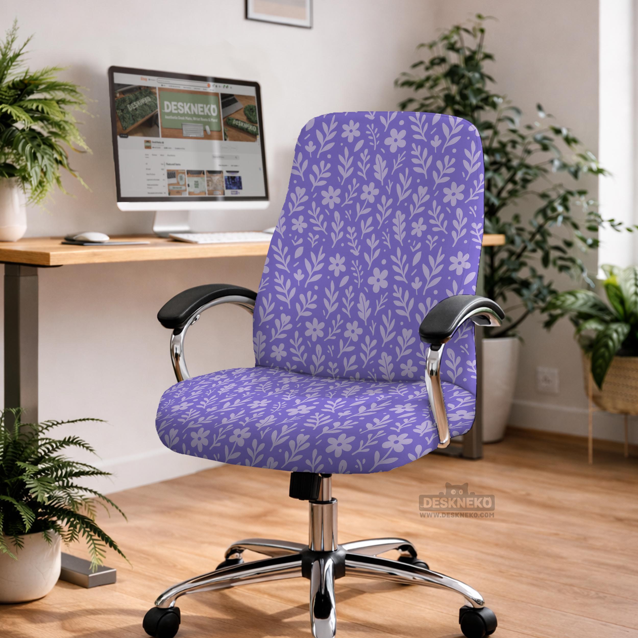 Purple Botanical Chair Cover image 3